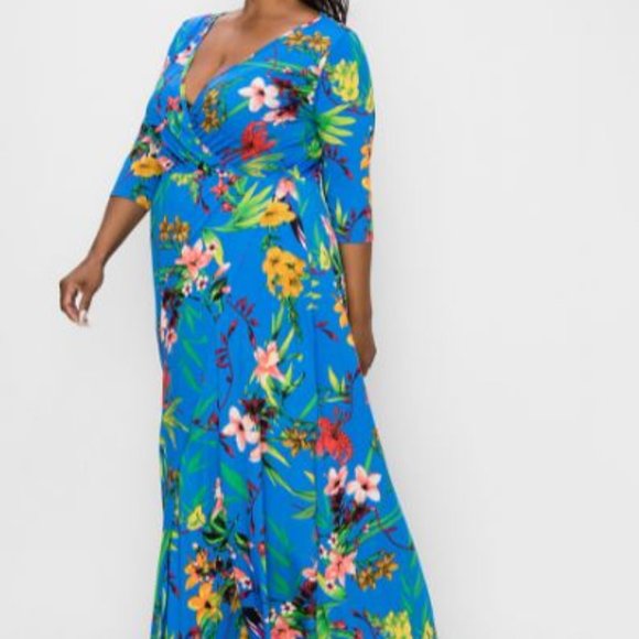 Blue Floral Maxi - Picture 3 of 7